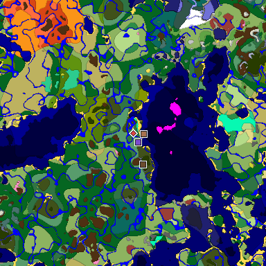 Predicted biome map of Java 26.3 seed -6853685016164581926 around estimated spawn