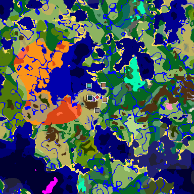 Map of Minecraft seed 743376594977561811 around spawn