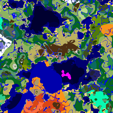 Map of Minecraft seed -2977343057558716997 around spawn