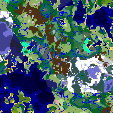 Map of Minecraft seed 5266677757566444571 around spawn