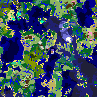Map of Minecraft seed -6354986687812580643 around spawn