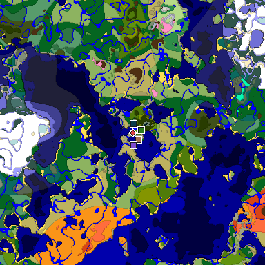 Predicted biome map of Java 26.3 seed 157393682267690451 around estimated spawn