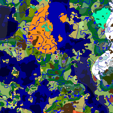 Predicted biome map of Java 26.3 seed -547793197615646230 around estimated spawn