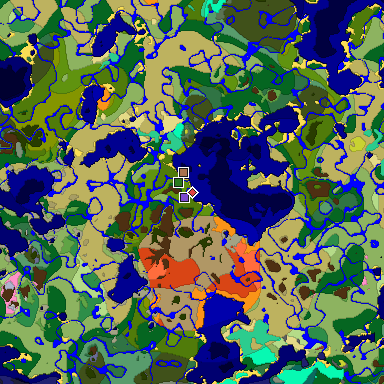 Predicted biome map of Java 26.3 seed 6292000753971881592 around estimated spawn
