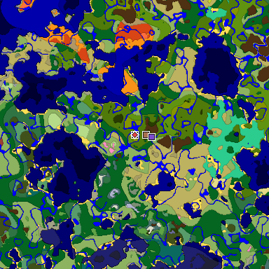 Predicted biome map of Java 26.3 seed -915899718031457401 around estimated spawn