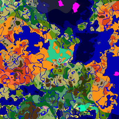 Predicted biome map of Java 26.3 seed -4517775733775148122 around estimated spawn