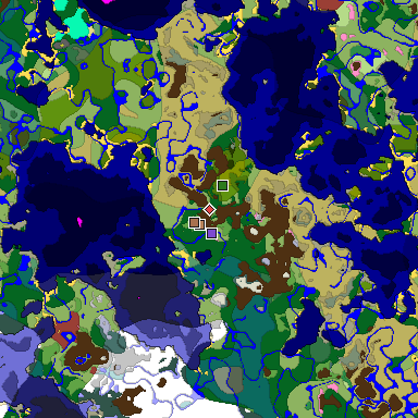 Predicted biome map of Java 26.3 seed 6479524950006042733 around estimated spawn