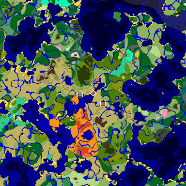 Predicted biome map of Java 26.3 seed -2312411972872217971 around estimated spawn