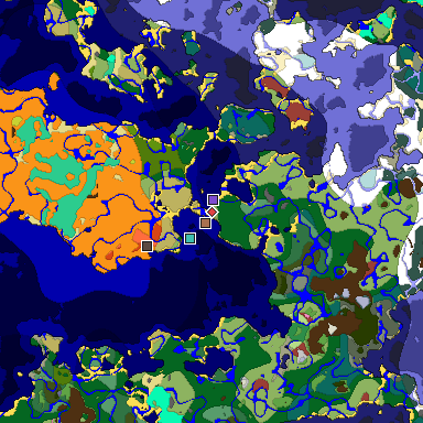 Predicted biome map of Java 26.3 seed -873085042941923211 around estimated spawn