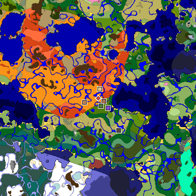 Predicted biome map of Java 26.3 seed 3283570361243043506 around estimated spawn