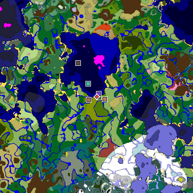 Predicted biome map of Java 26.3 seed 7789576612128807186 around estimated spawn