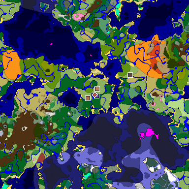 Predicted biome map of Java 26.3 seed -5957786761063419961 around estimated spawn