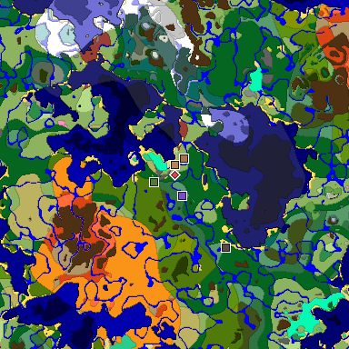 Predicted biome map of Java 26.3 seed 2594450337472523094 around estimated spawn