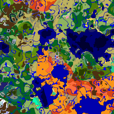 Predicted biome map of Java 26.3 seed -5039467157567773368 around estimated spawn