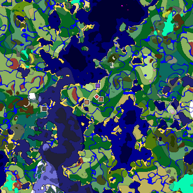 Predicted biome map of Java 26.3 seed 2582398403715006592 around estimated spawn