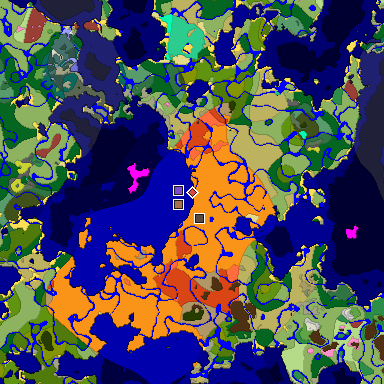 Predicted biome map of Java 26.3 seed -6635542903490329783 around estimated spawn