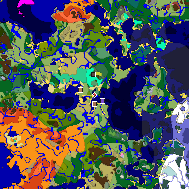 Predicted biome map of Java 26.3 seed -1044022628410376540 around estimated spawn