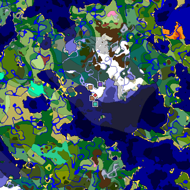 Predicted biome map of Java 26.3 seed 6980576830397468471 around estimated spawn