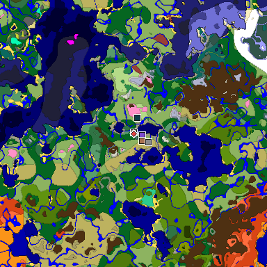 Predicted biome map of Java 26.3 seed -6504661606745058014 around estimated spawn