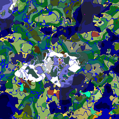 Predicted biome map of Java 26.3 seed -8417703274724724047 around estimated spawn