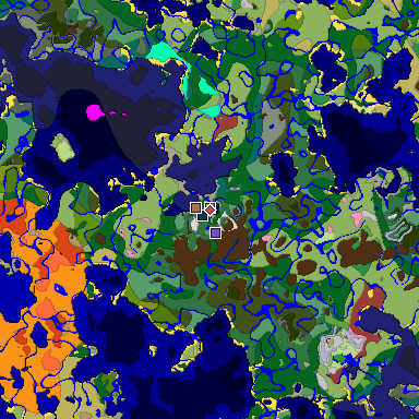 Predicted biome map of Java 26.3 seed 2171836706736397243 around estimated spawn