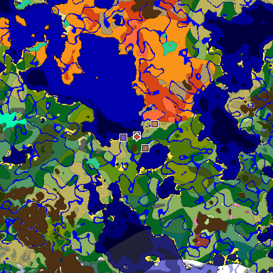 Predicted biome map of Java 26.3 seed -5967143416126528711 around estimated spawn