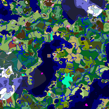Predicted biome map of Java 26.3 seed -1962814136986522851 around estimated spawn