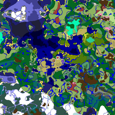 Predicted biome map of Java 26.3 seed -7192831497578365312 around estimated spawn