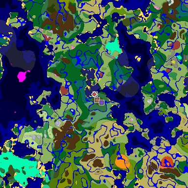 Predicted biome map of Java 26.3 seed 440315907467683483 around estimated spawn