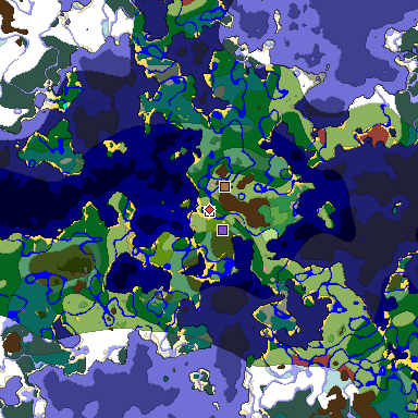 Predicted biome map of Java 26.3 seed 772184955816675944 around estimated spawn