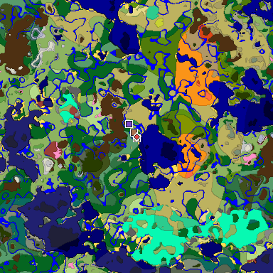 Predicted biome map of Java 26.3 seed 2400952666537043040 around estimated spawn