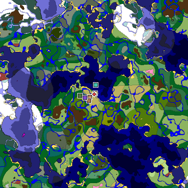 Predicted biome map of Java 26.3 seed 159725330239189552 around estimated spawn
