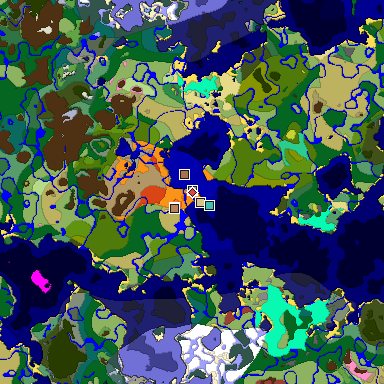 Predicted biome map of Java 26.3 seed -8827700315188735739 around estimated spawn