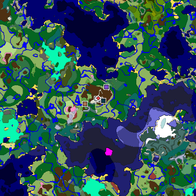 Predicted biome map of Java 26.3 seed 1723459369628980017 around estimated spawn