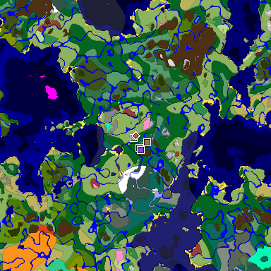 Predicted biome map of Java 26.3 seed 8286546422056286317 around estimated spawn