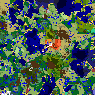Predicted biome map of Java 26.3 seed -6387716175860029798 around estimated spawn