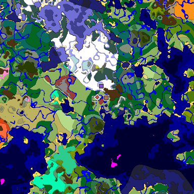 Predicted biome map of Java 26.3 seed 6532021961442410442 around estimated spawn