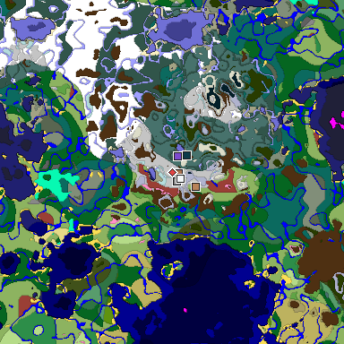 Predicted biome map of Java 26.3 seed -39180044529946111 around estimated spawn