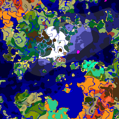Predicted biome map of Java 26.3 seed 713215906660192163 around estimated spawn