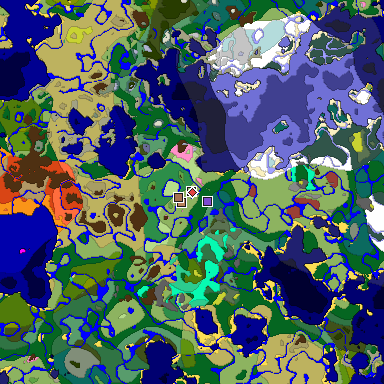 Predicted biome map of Java 26.3 seed -1052965565518461730 around estimated spawn