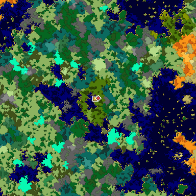 Map of Bedrock seed 1118667754 around the world origin