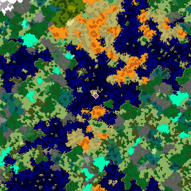 Map of Bedrock seed 606239895 around the world origin