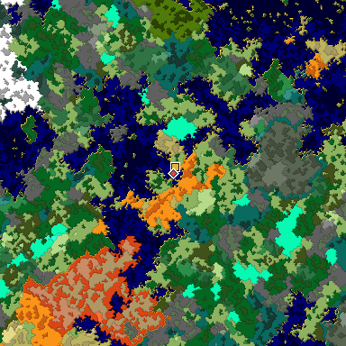 Map of Bedrock seed 815399405 around the world origin