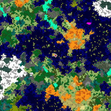 Map of Bedrock seed 1738605520 around the world origin