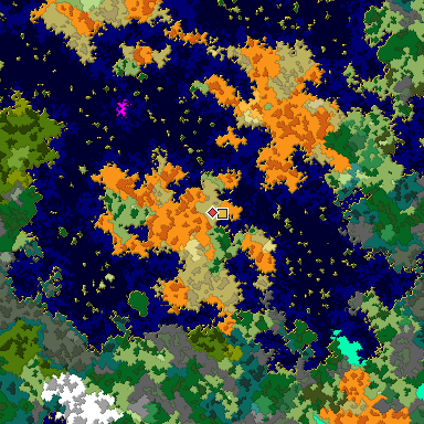Map of Bedrock seed -1692173410 around the world origin