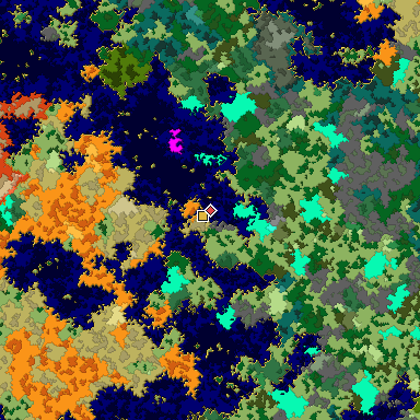 Map of Bedrock seed -1049009199 around the world origin
