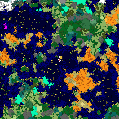Map of Bedrock seed 1174922191 around the world origin