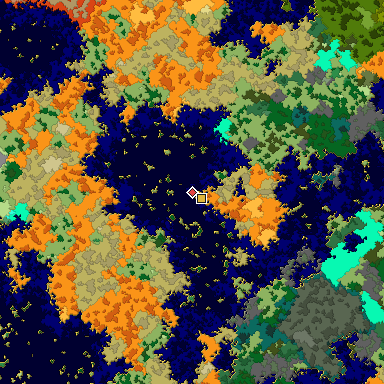 Map of Bedrock seed 842785272 around the world origin