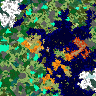 Map of Bedrock seed -1452281089 around the world origin