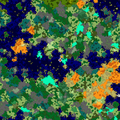 Map of Bedrock seed -664908778 around the world origin
